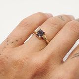 14k Cushion Cut Spinel with Champagne Diamonds