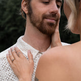 Salt & Pepper Diamond Ring set with Two Champagne Diamonds