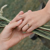 Salt & Pepper Diamond Ring set with Two Champagne Diamonds