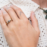 Salt & Pepper Diamond Ring set with Two Champagne Diamonds
