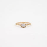 10k Gold Oval White Opal Stacking Ring