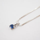 Blue Sapphire Claw Necklace - Sterling Silver