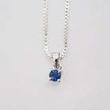 Blue Sapphire Claw Necklace - Sterling Silver