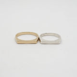 Silver & Gold Set - Square Light Rain Rings