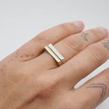 Silver & Gold Set - Square Light Rain Rings
