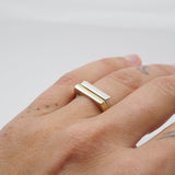 Silver & Gold Set - Square Light Rain Rings