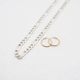Silver Rue Chain & 10k Gold Sleeper Hoops