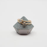 Salt & Pepper Diamond Round Bezel Ring - 10K Gold
