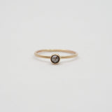 10K Gold Salt & Pepper Round Bezel Ring