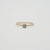Salt & Pepper Diamond Round Bezel Ring - 10K Gold