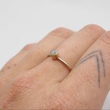 10K Gold Salt & Pepper Round Bezel Ring