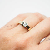 14K Gold Emerald Cut Montana Sapphire Ring