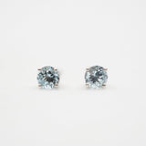 Sterling Silver Aquamarine Round Studs
