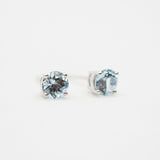 Sterling Silver Aquamarine Round Studs