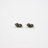 Sterling Silver Green Tourmaline Marquise Studs