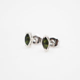 Sterling Silver Green Tourmaline Marquise Studs