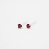 Sterling Silver Ruby Claw Studs