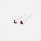 Sterling Silver Ruby Claw Studs