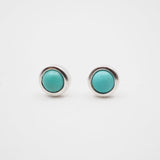 Sterling Silver Turquoise Bezel Studs