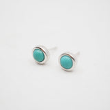 Sterling Silver Turquoise Bezel Studs