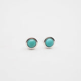 Sterling Silver Turquoise Bezel Studs