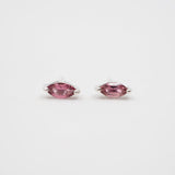 Sterling Silver Marquis Pink Tourmaline Studs