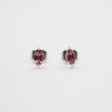 Sterling Silver Marquis Pink Tourmaline Studs