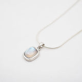 Labradorite Cabochon Necklace - Sterling Silver