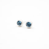 Sterling Silver Blue Topaz Studs