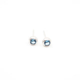 Sterling Silver Blue Topaz Studs