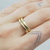 Bague légère 10k or fin Pluie