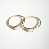 10k Gold White Opal Oval Stacking Ring