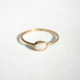 10k Gold White Opal Oval Stacking Ring