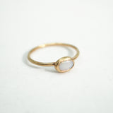 10k Gold White Opal Oval Stacking Ring