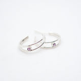 Iris Hoop Earrings - Sterling Silver & Pink Tourmaline