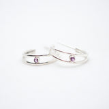 Iris Hoop Earrings - Sterling Silver & Pink Tourmaline