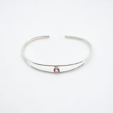 Iris Cuff Bracelet - Sterling Silver & Pink Tourmaline