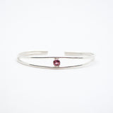 Iris Cuff Bracelet - Sterling Silver & Pink Tourmaline