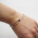 Iris Cuff Bracelet - Sterling Silver & Pink Tourmaline