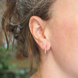 Braided Huggie Hoops - Sterling Silver
