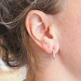 Braided Huggie Hoops - Sterling Silver