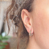 Horseshoe Huggie Hoop -Sterling Silver