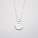 Wave Love Charm Pendant Necklace - Sterling Silver
