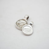 Wave Love Charm Pendant Necklace - Sterling Silver