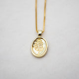 Lupine Charm Pendant Necklace - Gold Plated