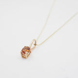 Sunlight Oval Gemstone Necklace - Orange Citrine - 10k Gold