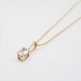 10k Gold Sunlight Oval Gemstone Necklace - Moonstone