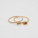 10k Gold Sunlight Oval Gemstone Ring - Yellow Citrine