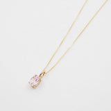 10k Gold Sunlight Oval Gemstone Necklace - Pink Tourmaline