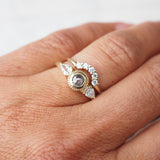 Solid Gold Diamond Halo Ring